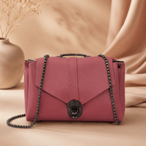 Rose Pink Chain Flap Shoulder Bag for Women | Lyssa Bags