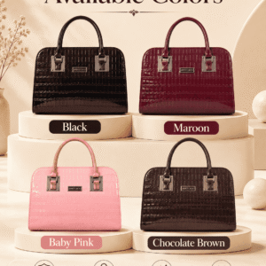 Ruby Maroon Croc Handbag