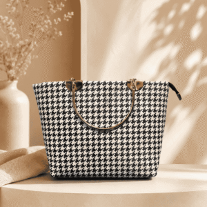 Chevron Black & White Canvas Tote Bag
