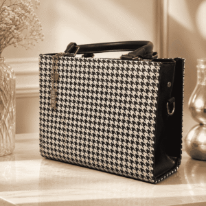 Nova Houndstooth Box Handbag