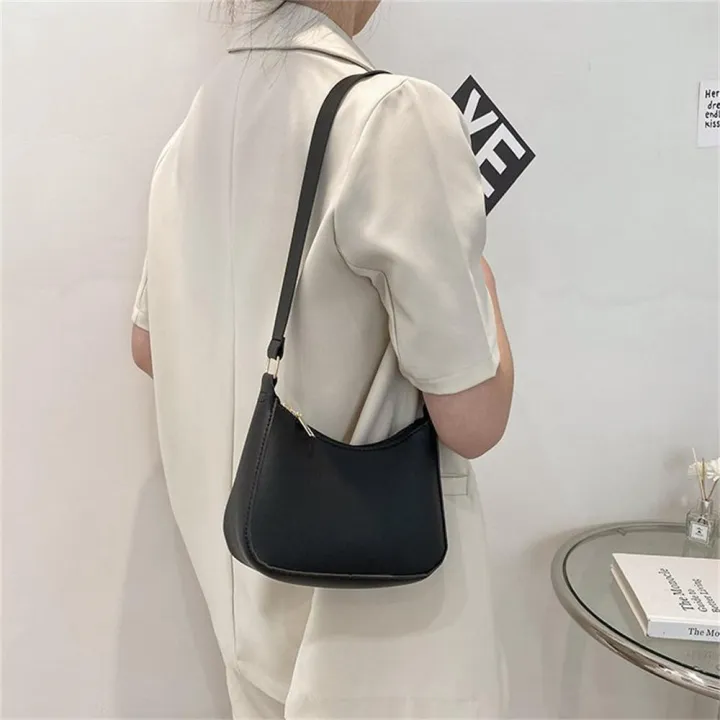 Black Half Moon Crossbody Bag - Image 2